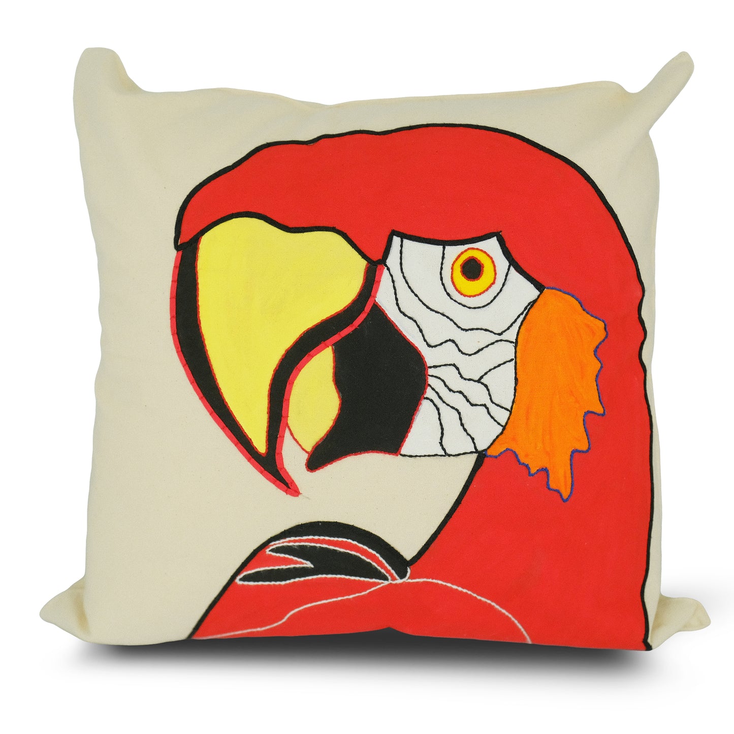 Red Parrot Cushion Cover