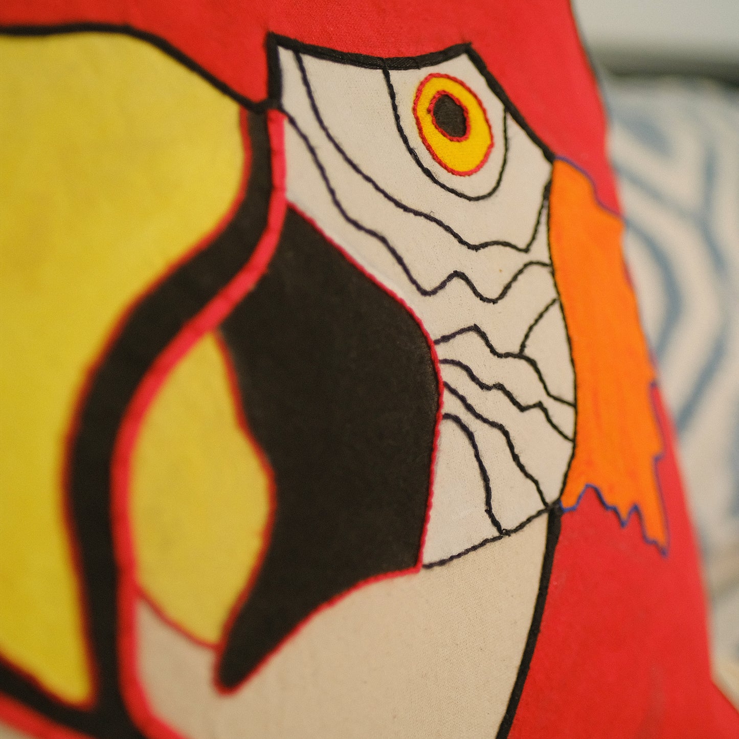 Red Parrot Cushion Cover
